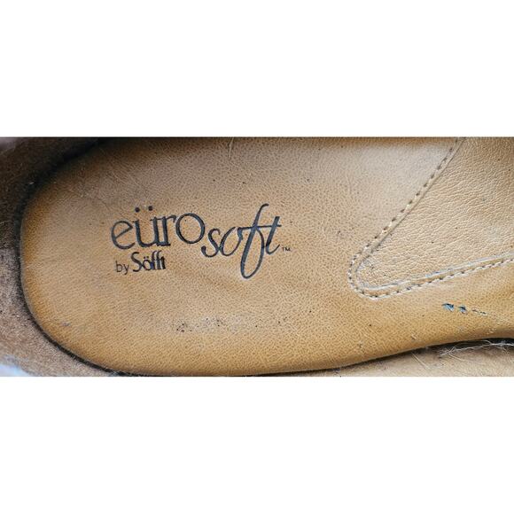 Eurosoft by Sofft Blocked Heeled Leather‎ Slip On Penny Loafer Women Sz 9 Bronze - Picture 3 of 10